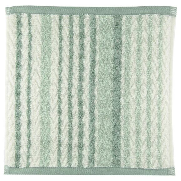 Smart Home Striped Jacquard Green and White Three Piece Bath Towel Set - Picture 5 of 7